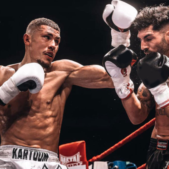 Combat de boxe avec protège-dents