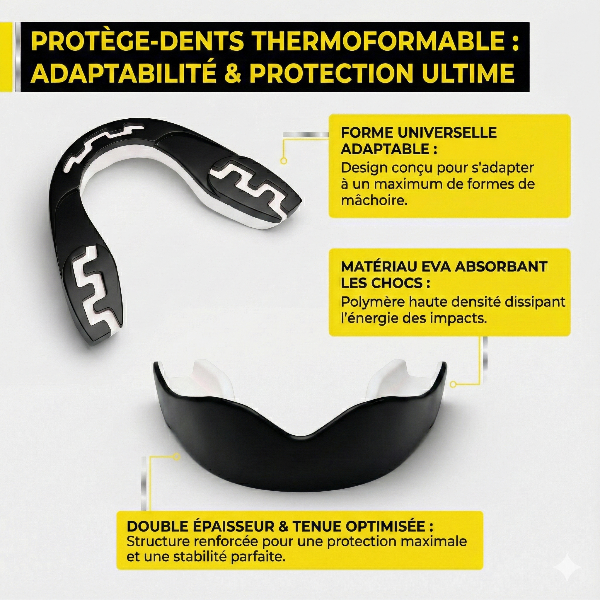Protège-dents thermoformable (texte et logo)