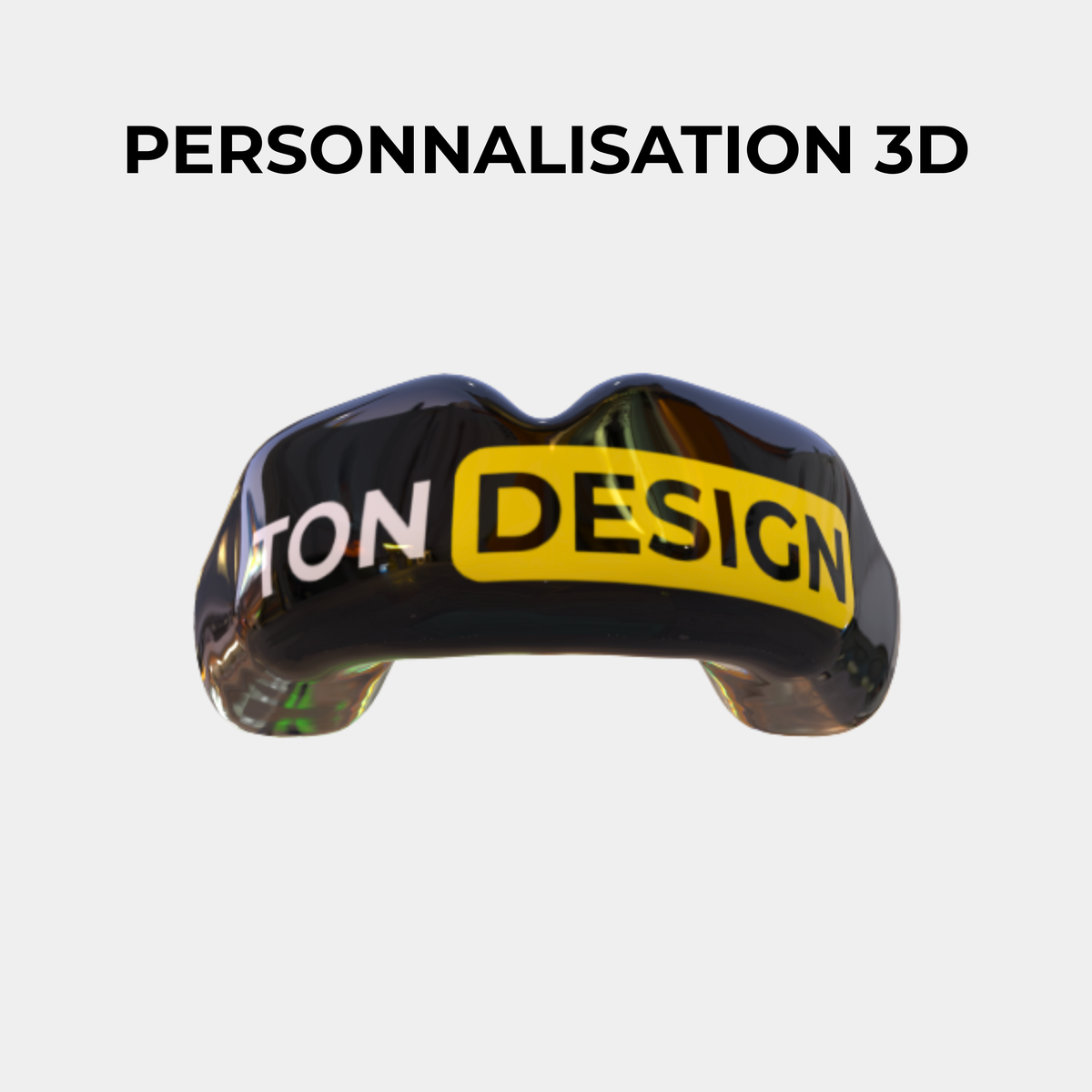 Protège-dents sur-mesure personnalisé texte et logo