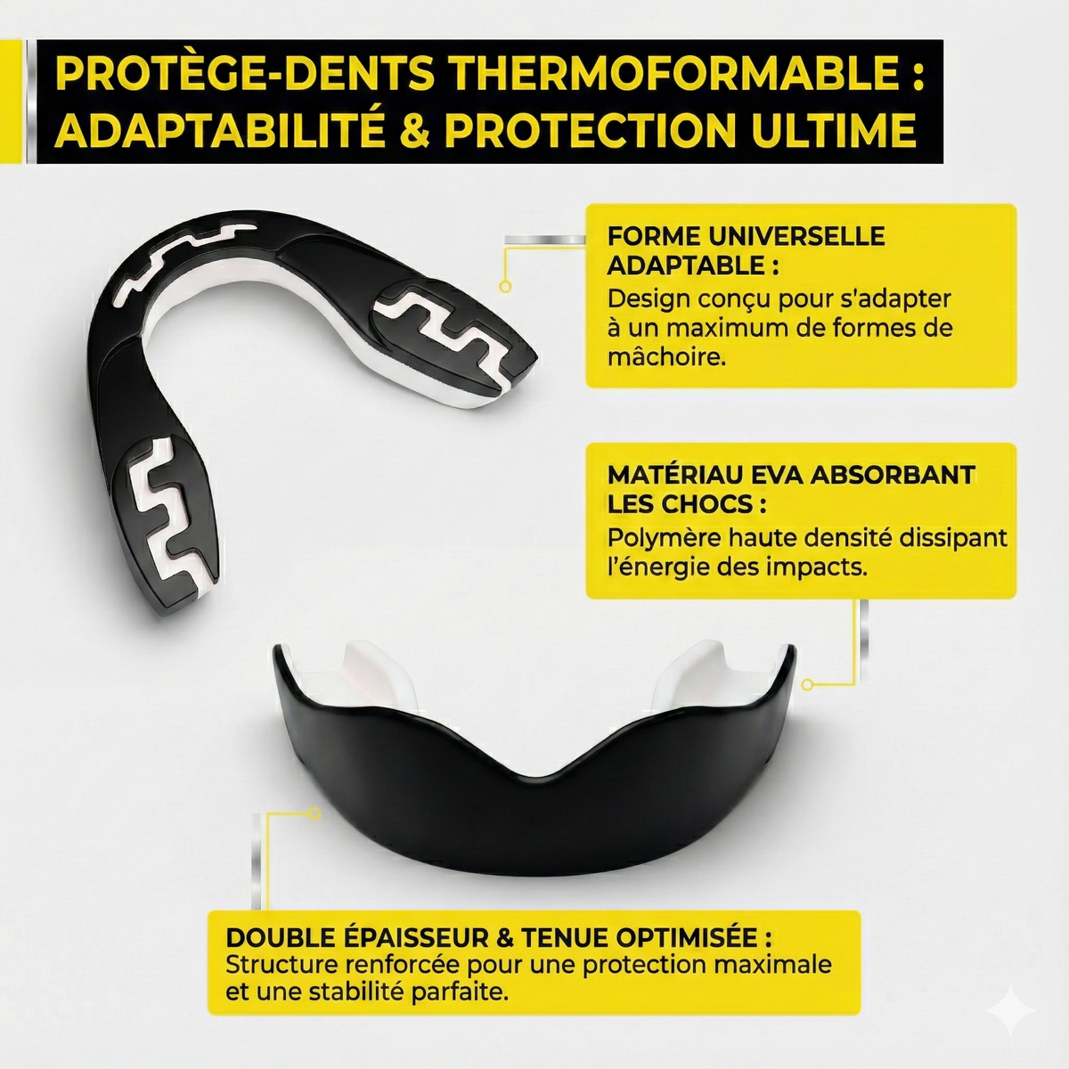 Protège-dents thermoformable (texte et logo)
