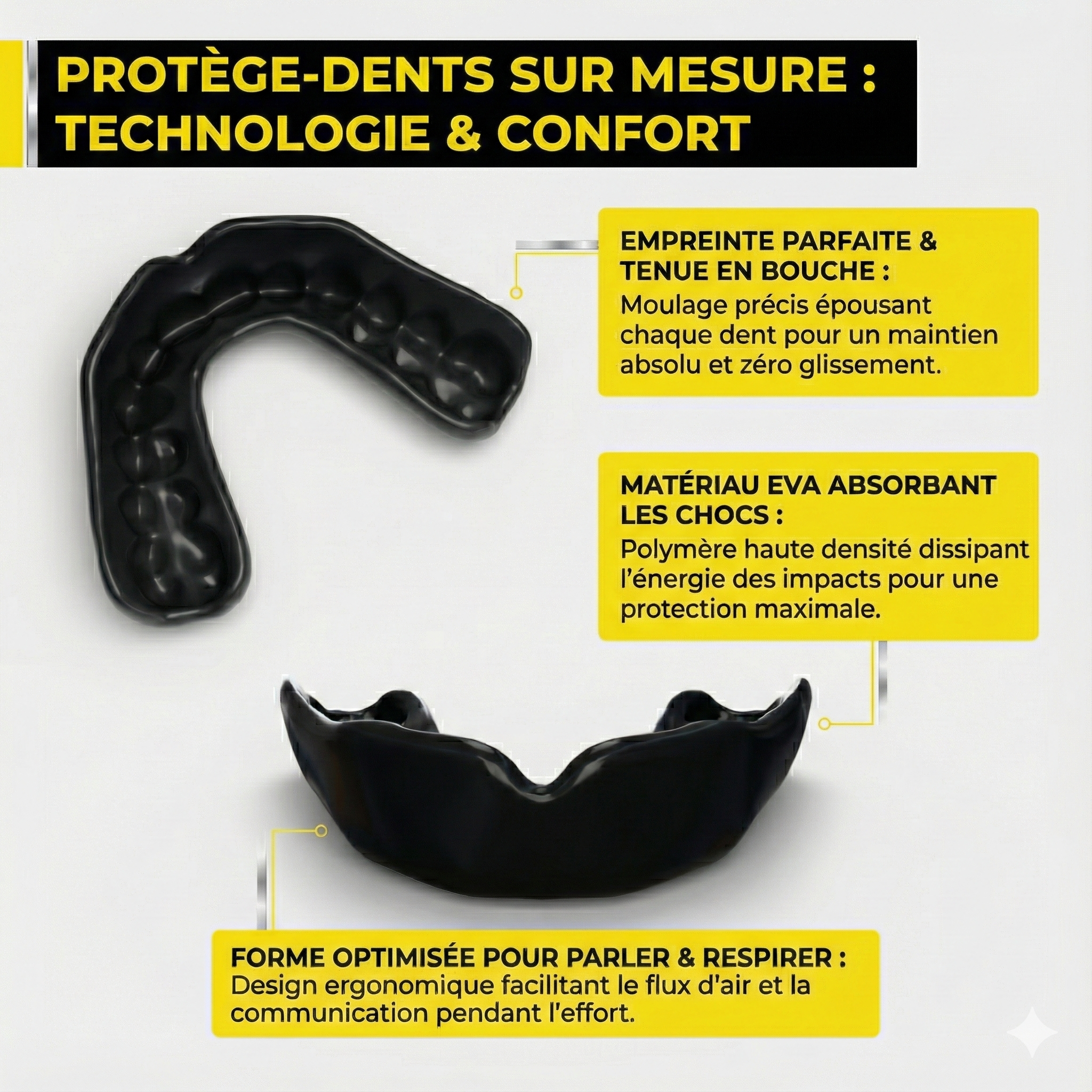 Protège-dents sur-mesure (texte et logo)