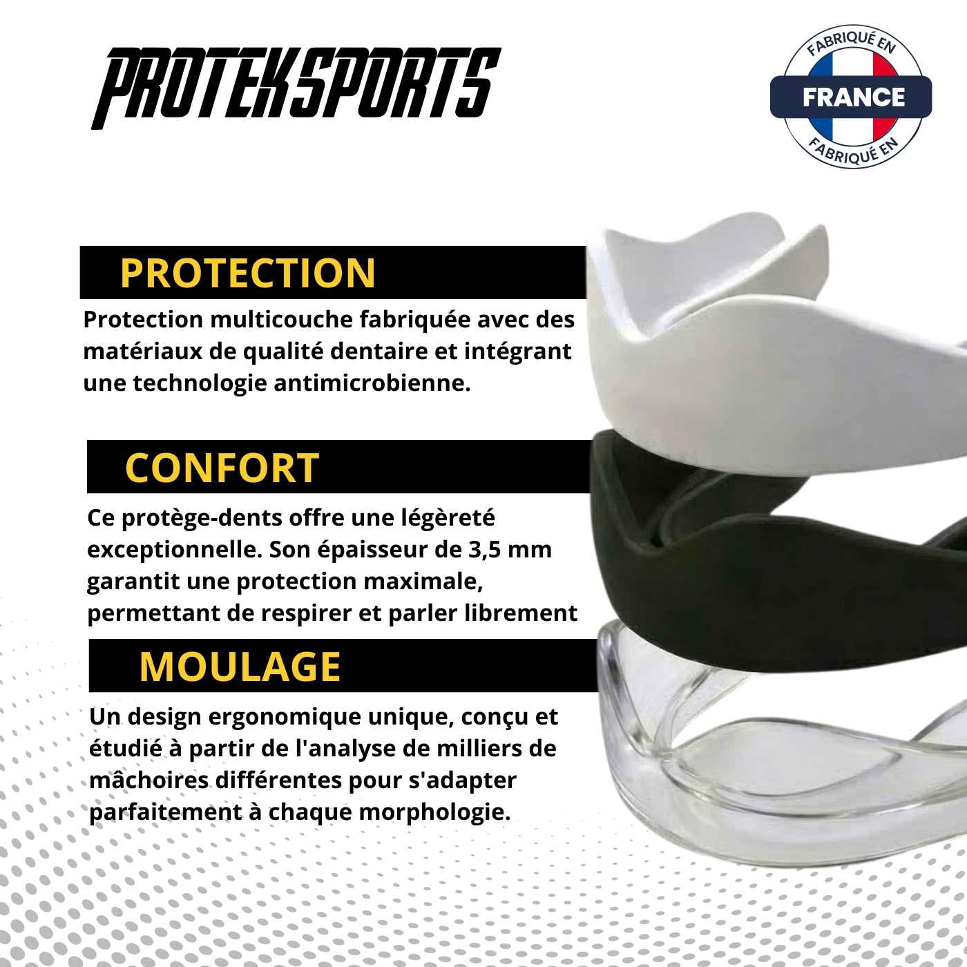 Protège-dents thermoformable (texte et logo)