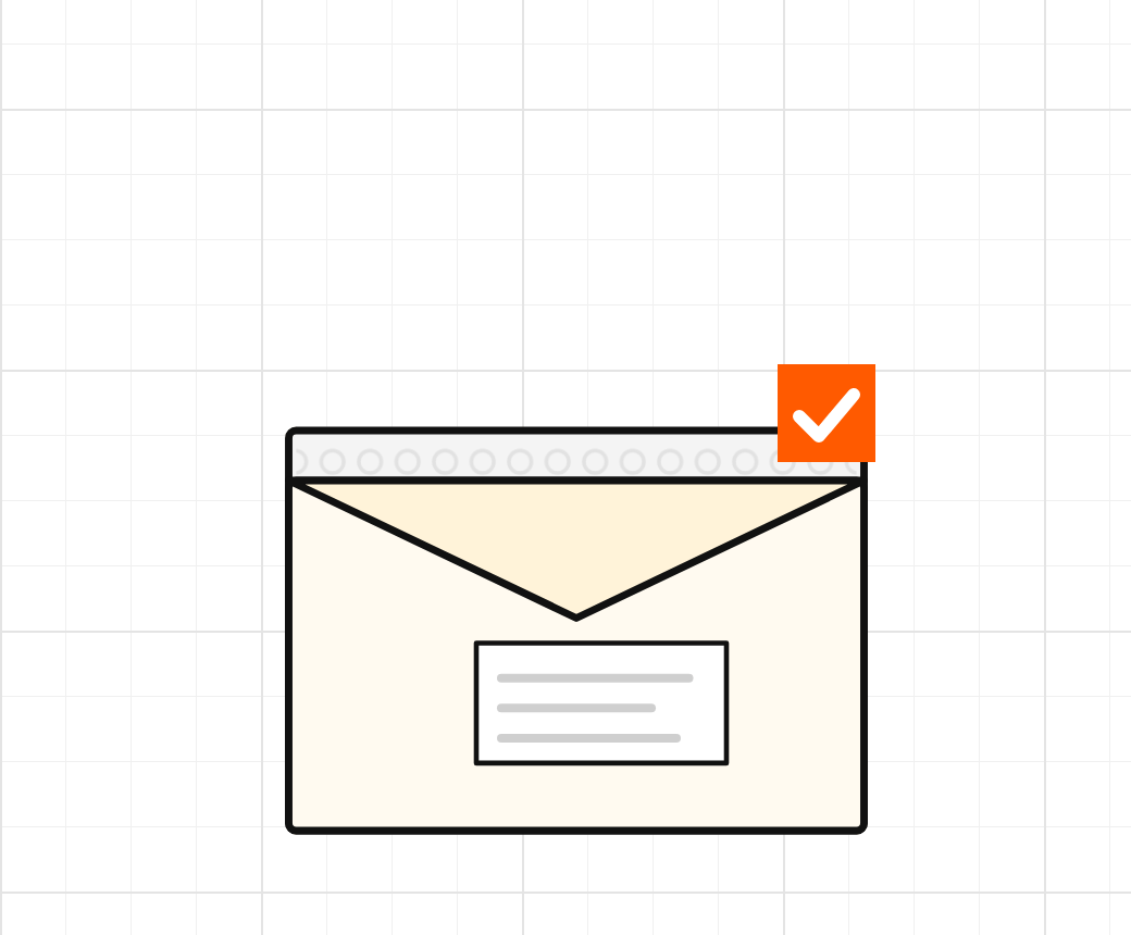 Impression and instructions slipped into the padded return envelope